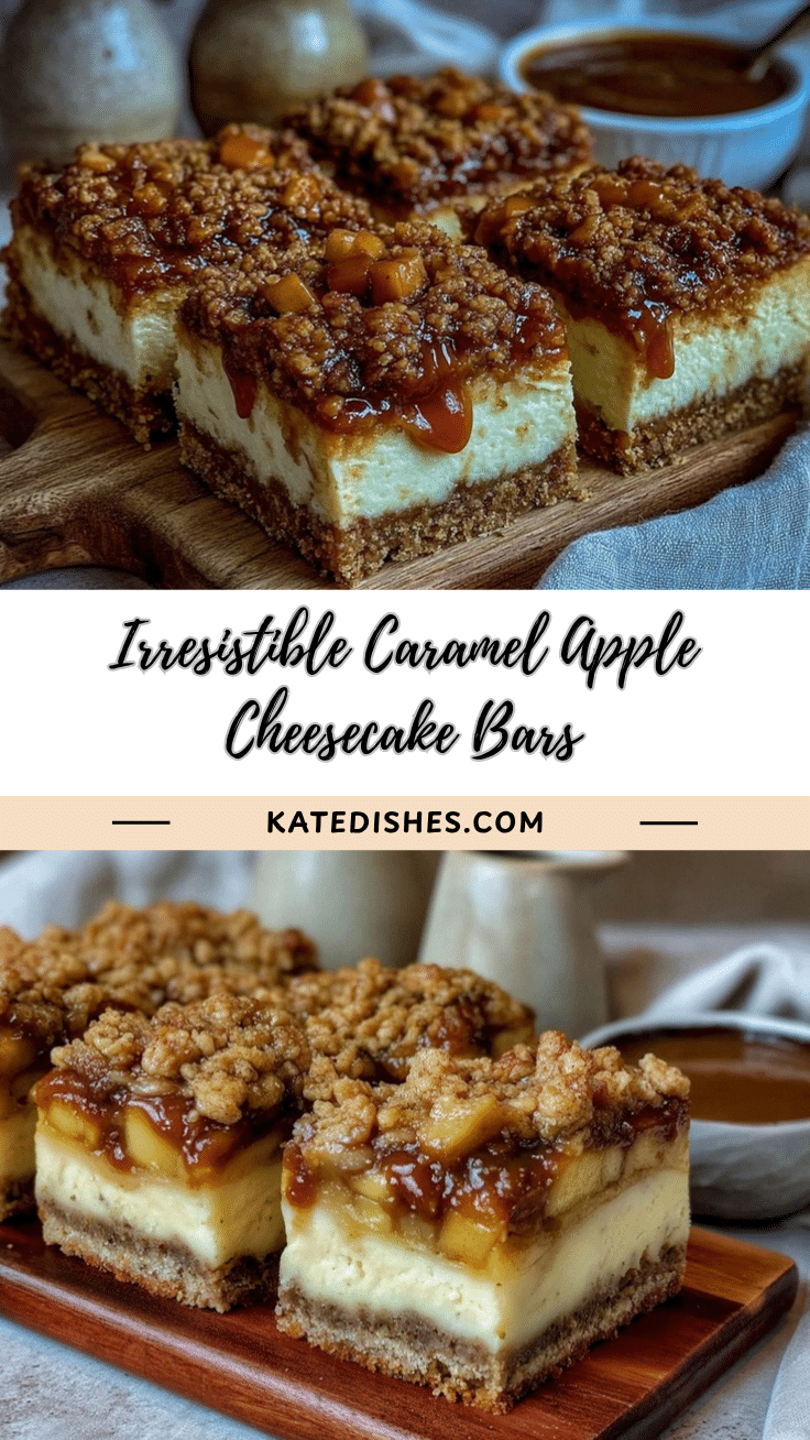 caramel apple crumble cheesecake bars recipe