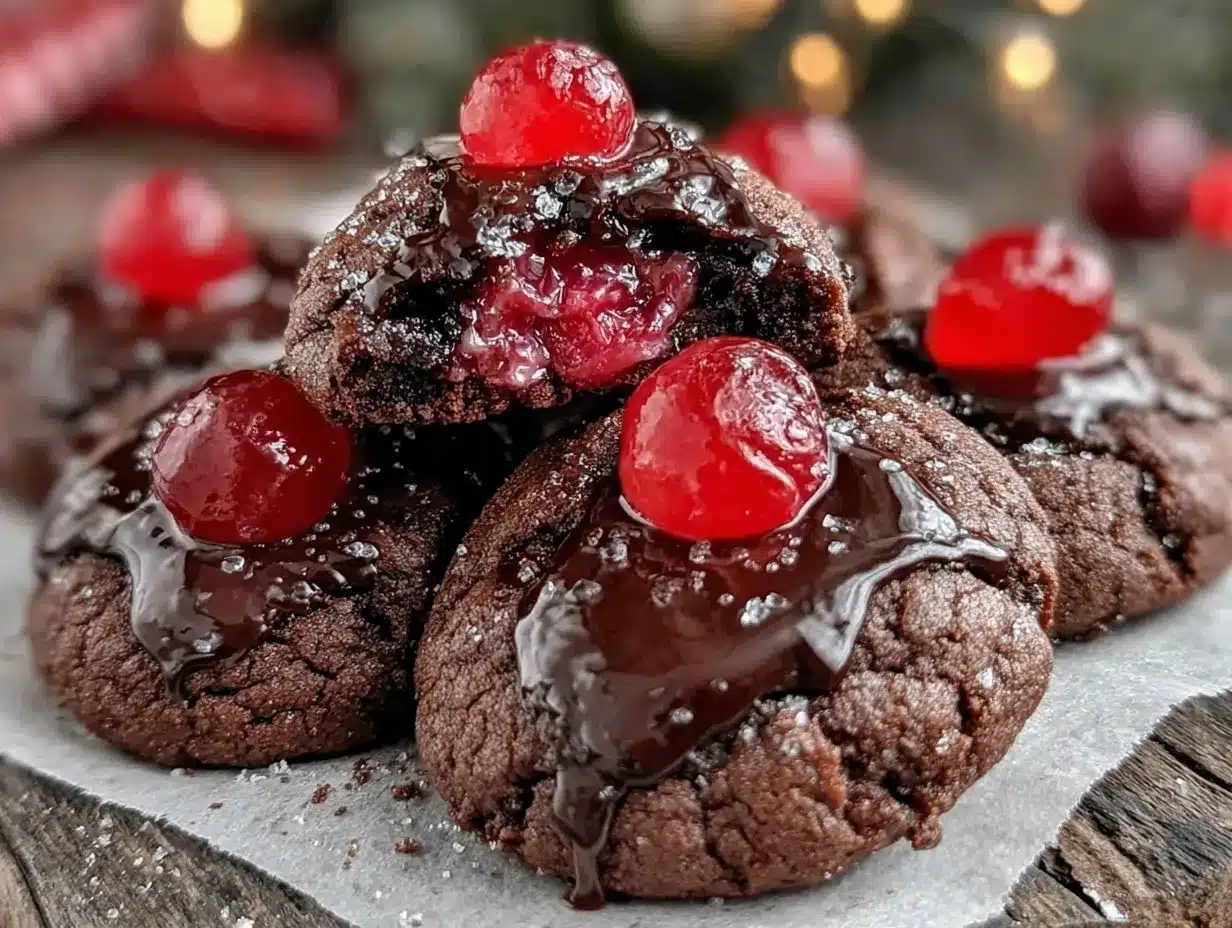 chocolate cherry swirl cookies preparation steps