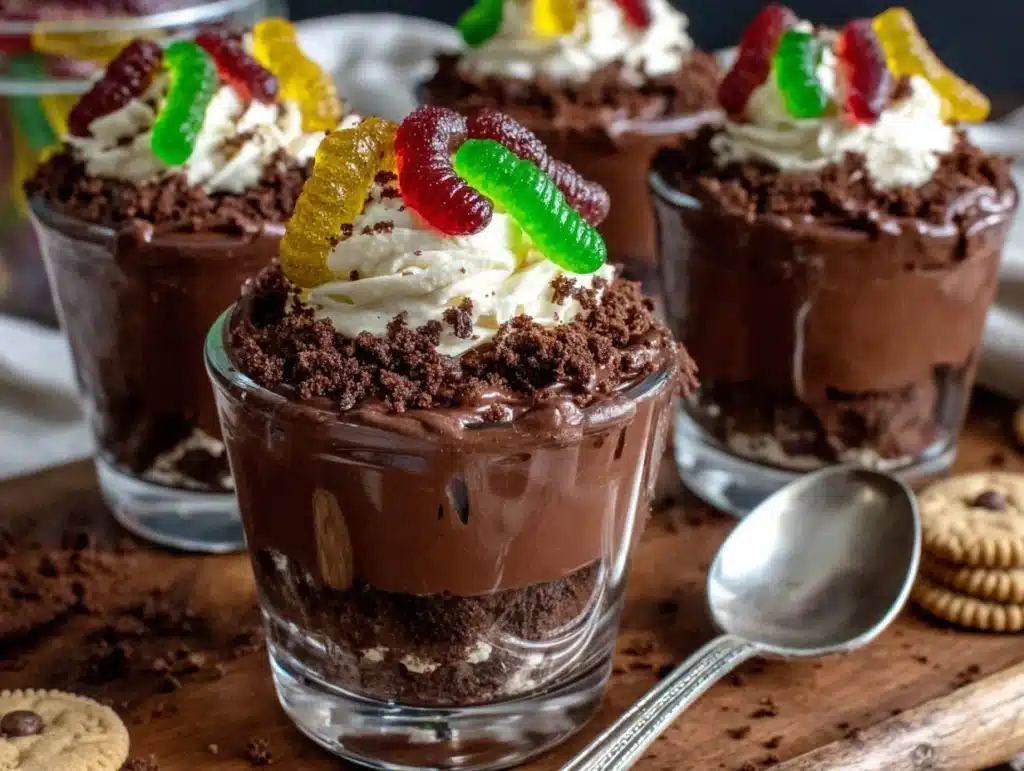 chocolate dirt pudding cups - featured image