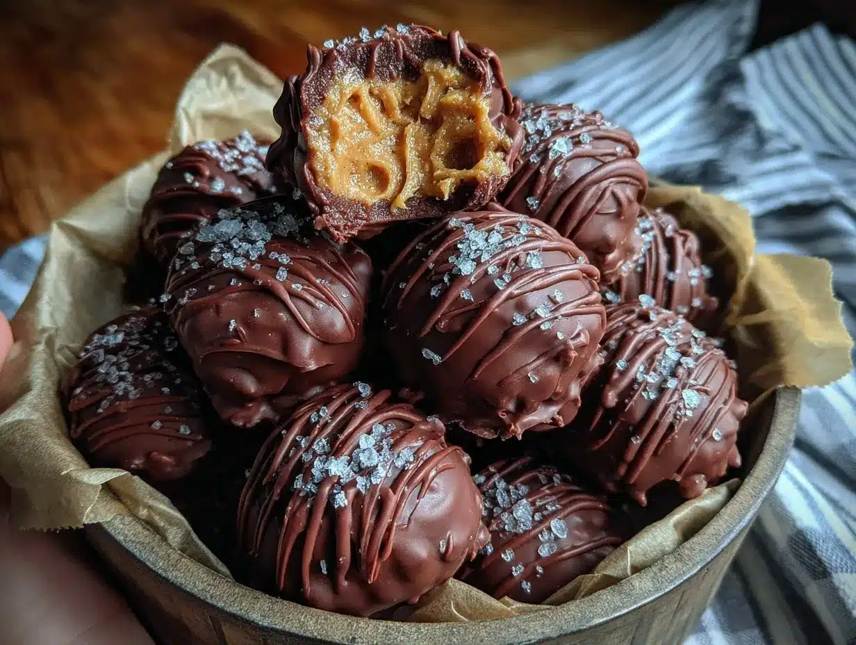 chocolate peanut buttercream truffles preparation steps