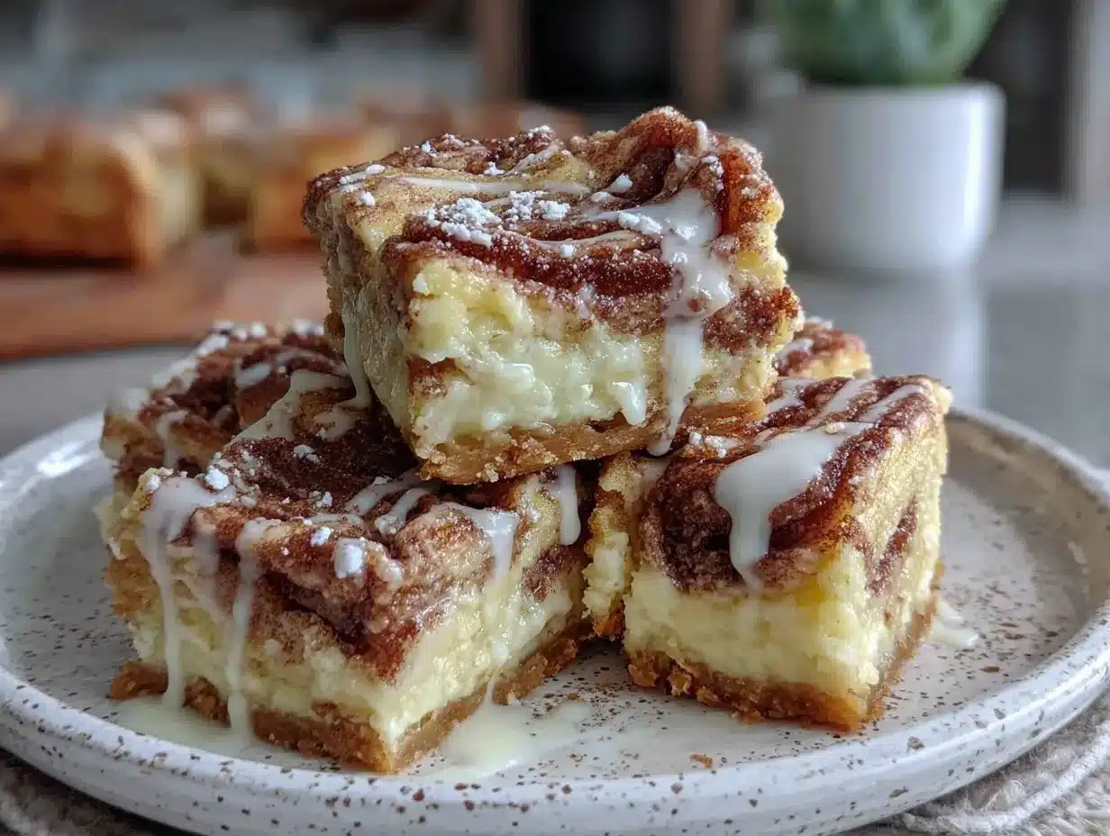 cinnamon roll cheesecake bars preparation steps