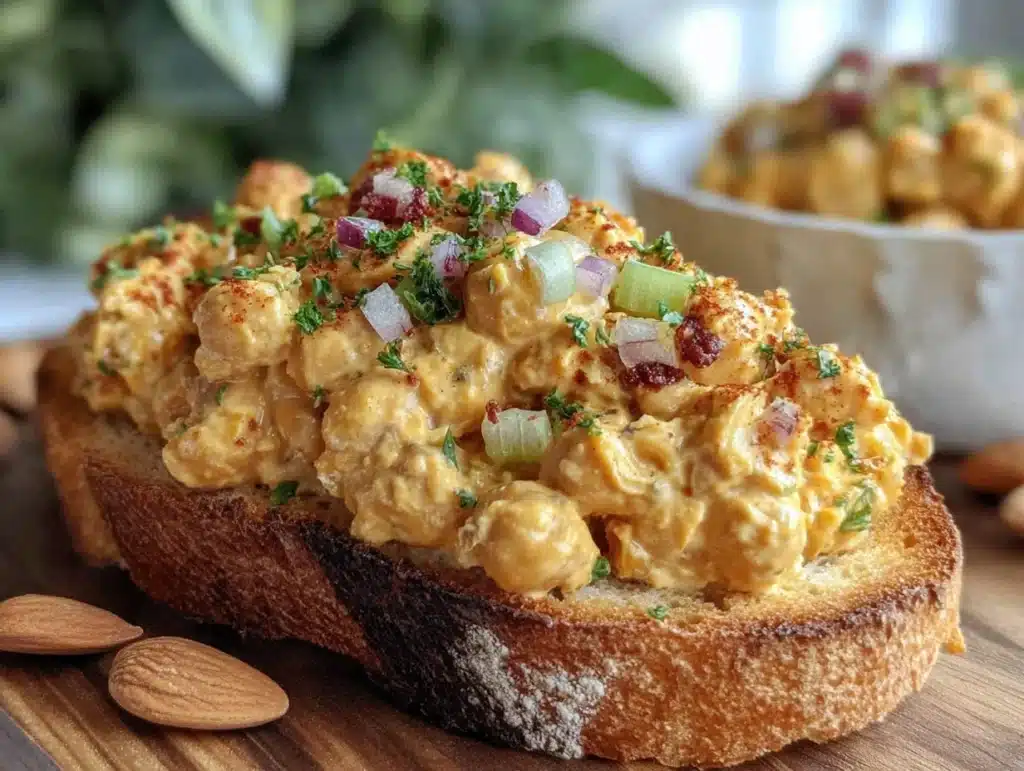 creamy chickpea chicken salad - featured image