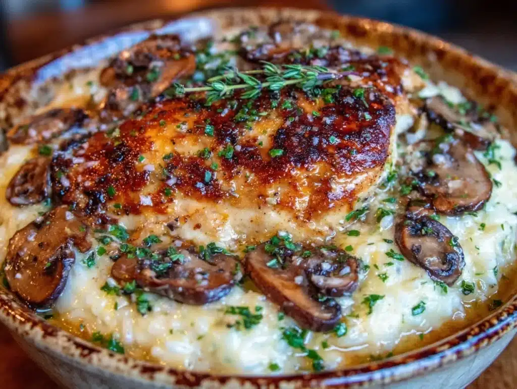 creamy garlic herb chicken - featured image