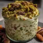 creamy matcha pistachio overnight oats - featured image