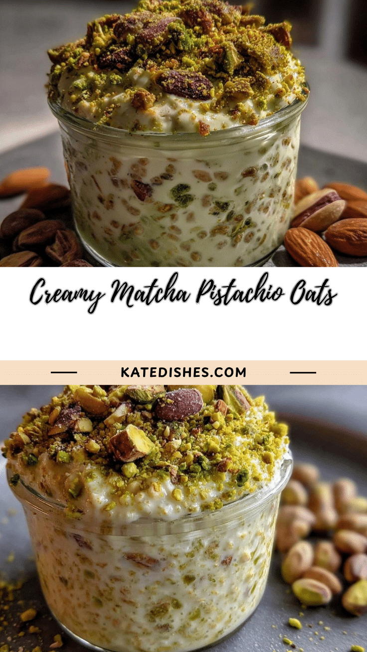 creamy matcha pistachio overnight oats recipe