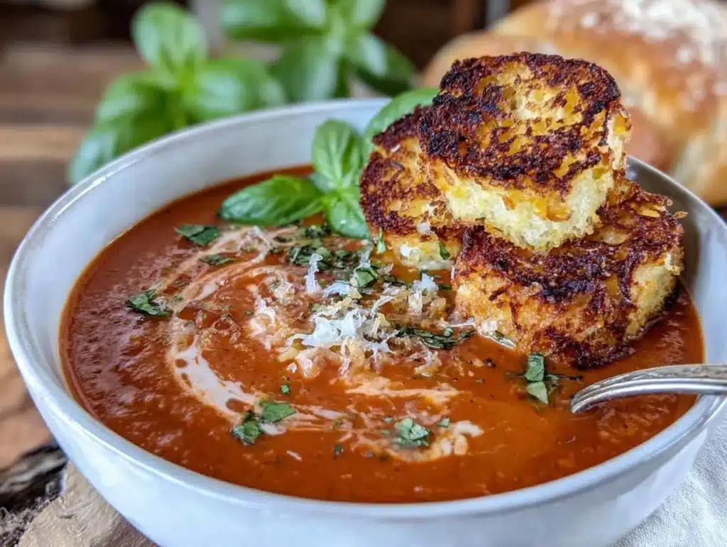 creamy roasted red pepper soup - featured image