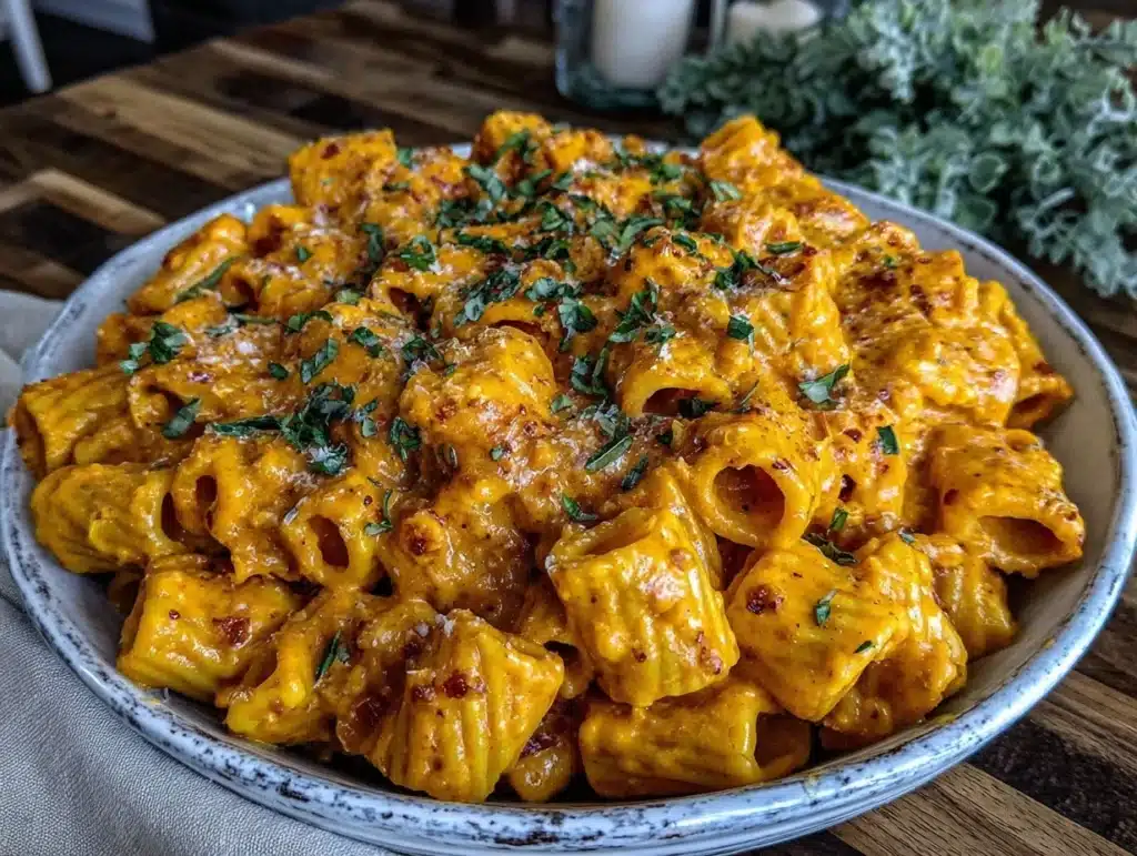 creamy spicy rigatoni - featured image