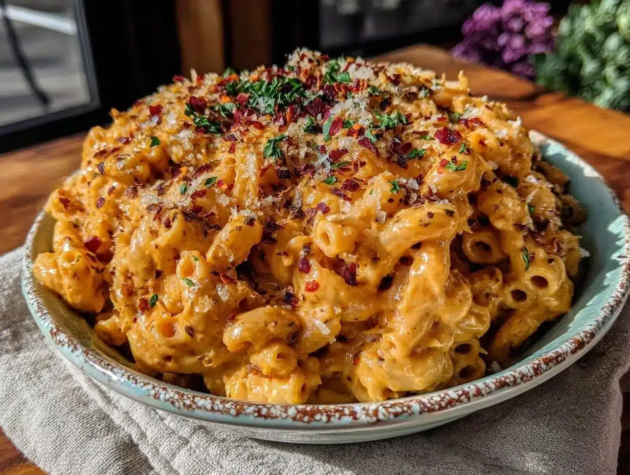 creamy spicy vodka rigatoni preparation steps