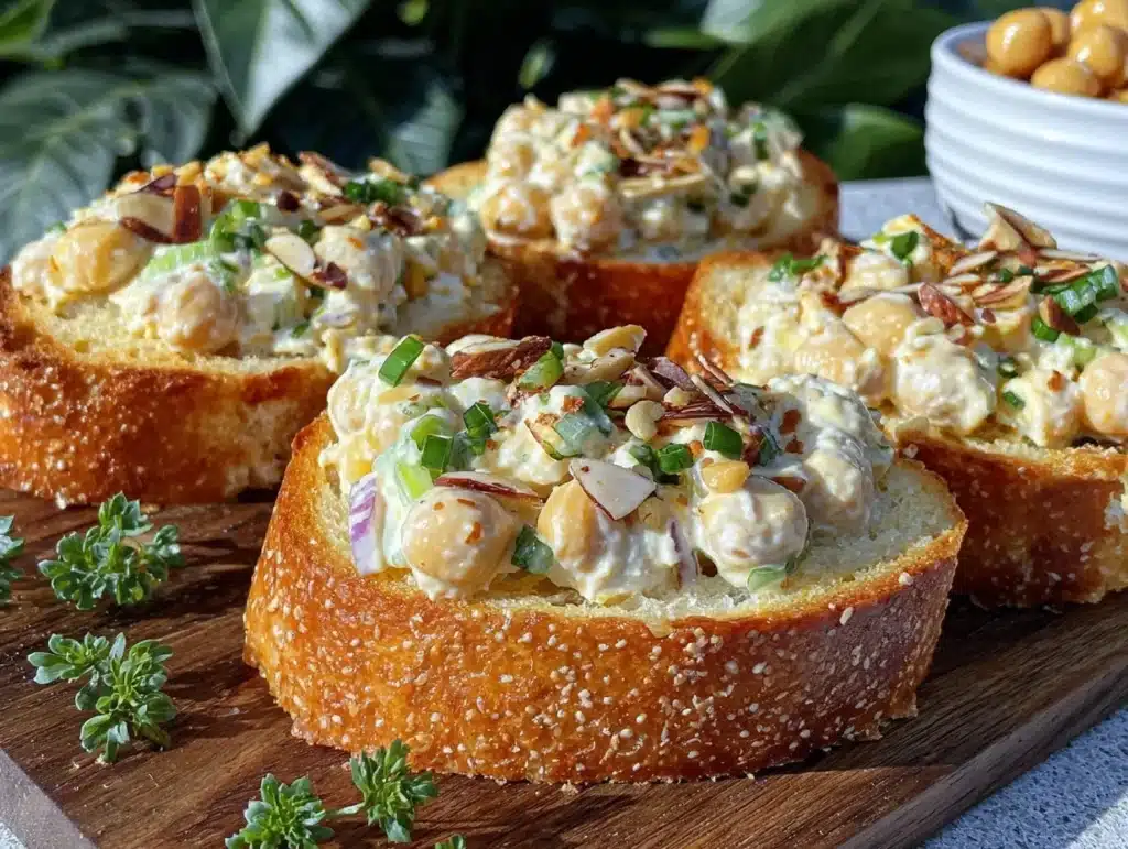 creamy vegan chickpea salad - featured image