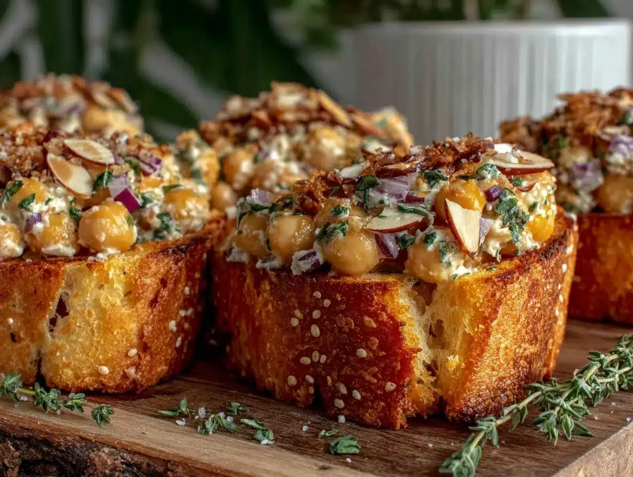 creamy vegan chickpea salad preparation steps