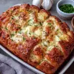 fluffy cheesy garlic bread - featured image