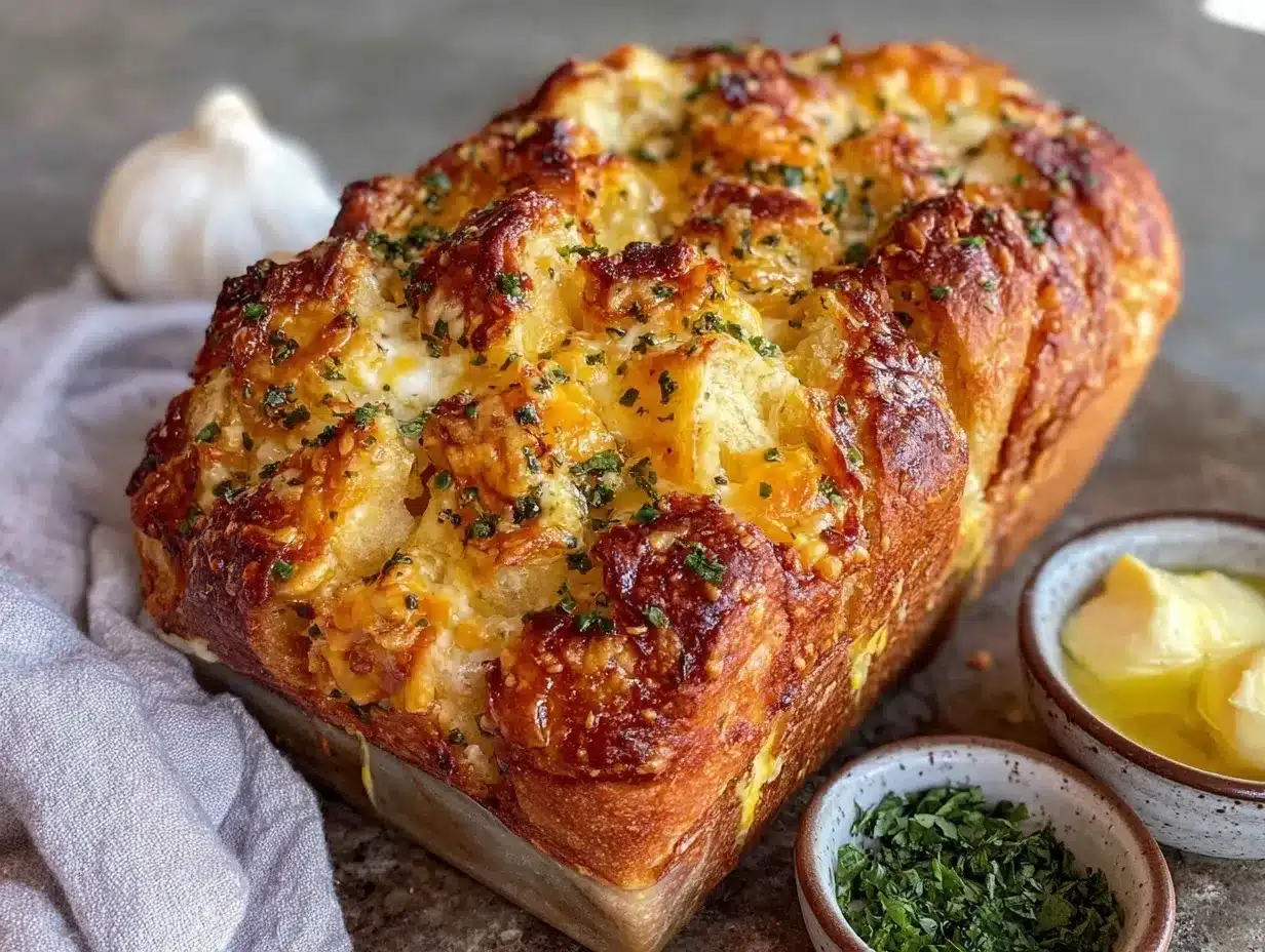 fluffy cheesy garlic bread preparation steps