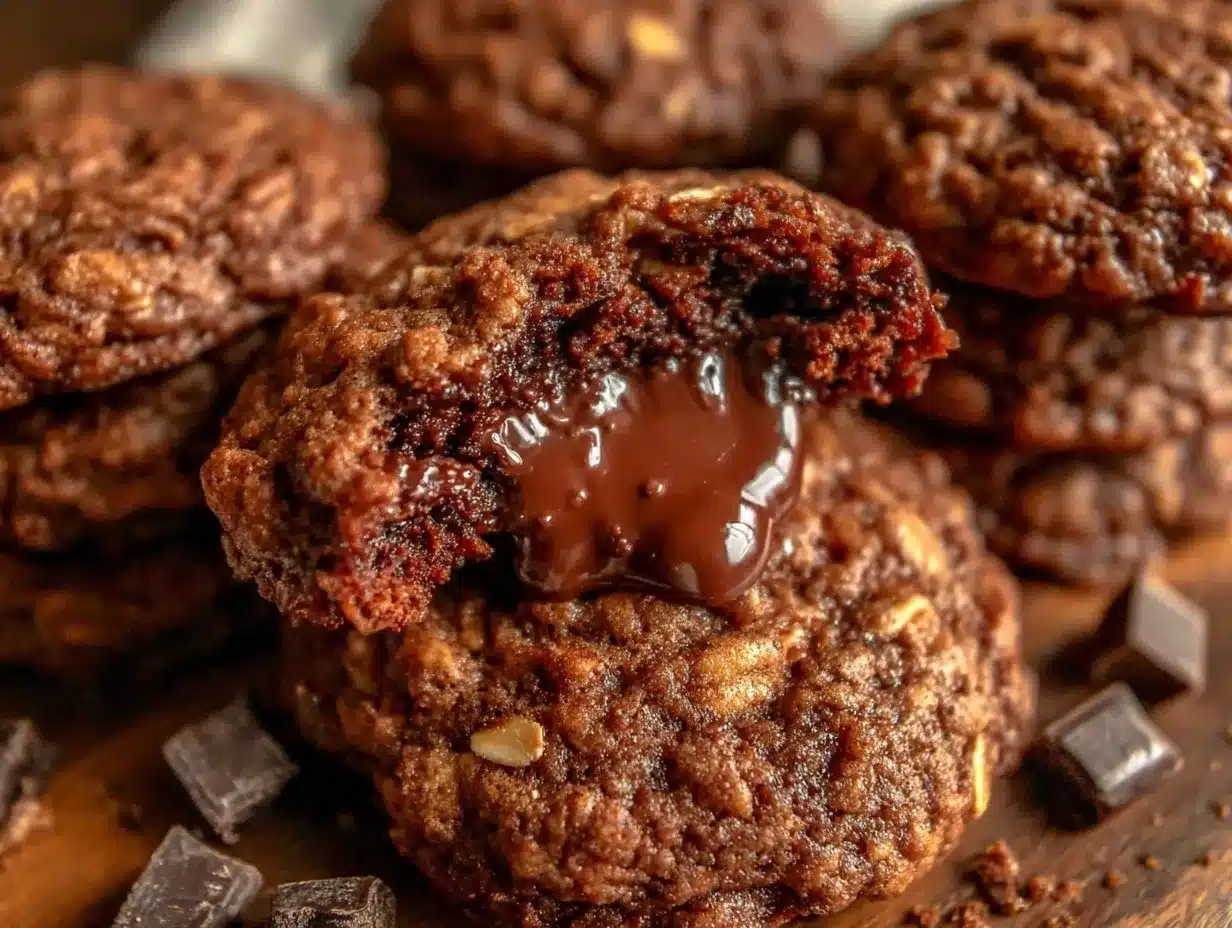 fudgy oatmeal chocolate chunk cookies preparation steps