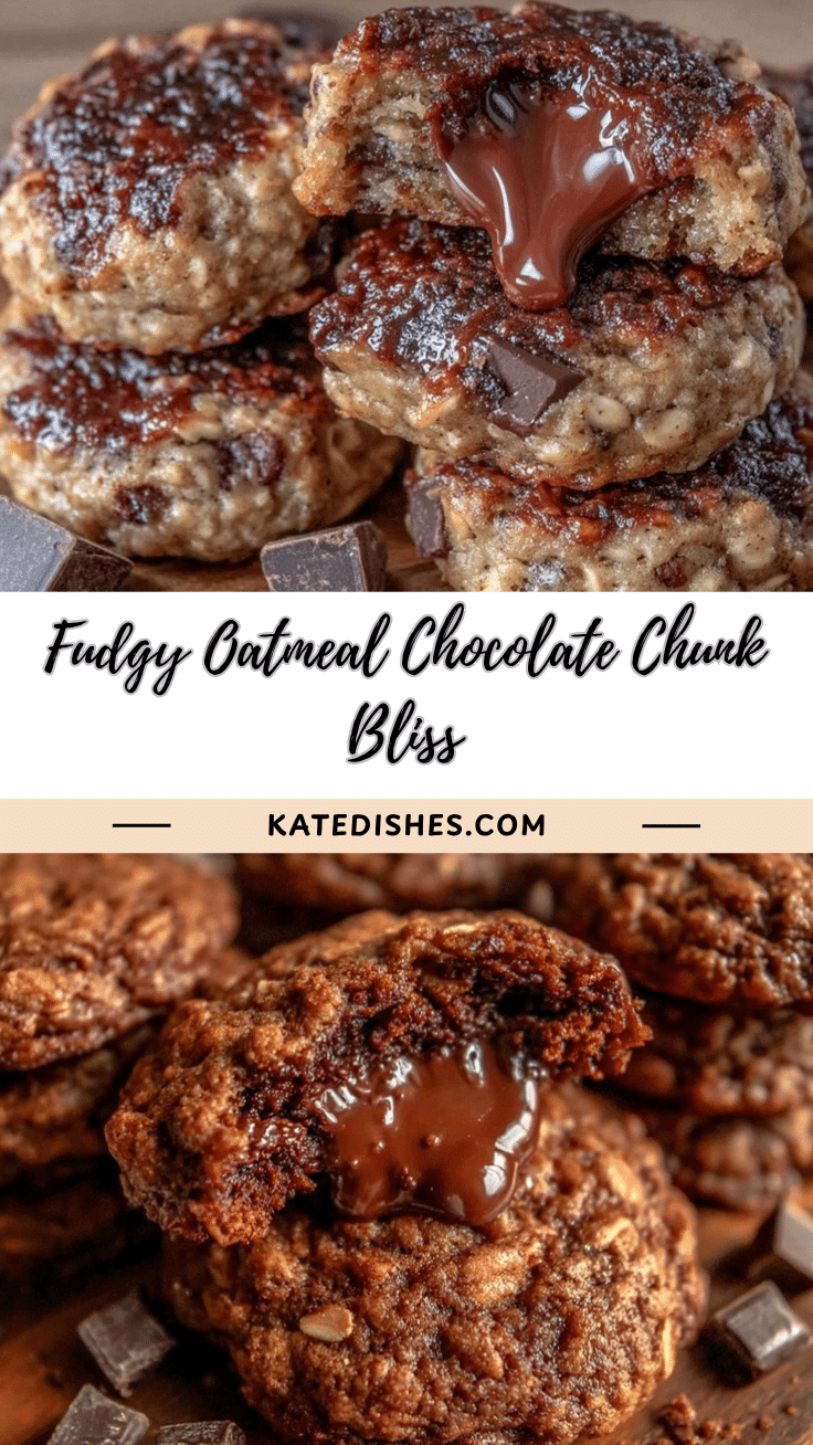 fudgy oatmeal chocolate chunk cookies recipe