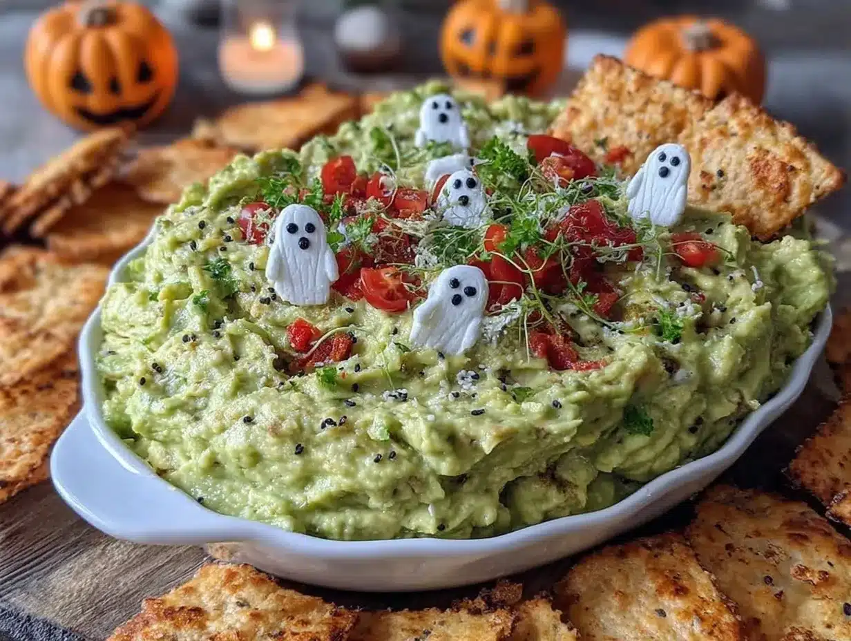 Halloween Graveyard Guacamole Dip preparation steps