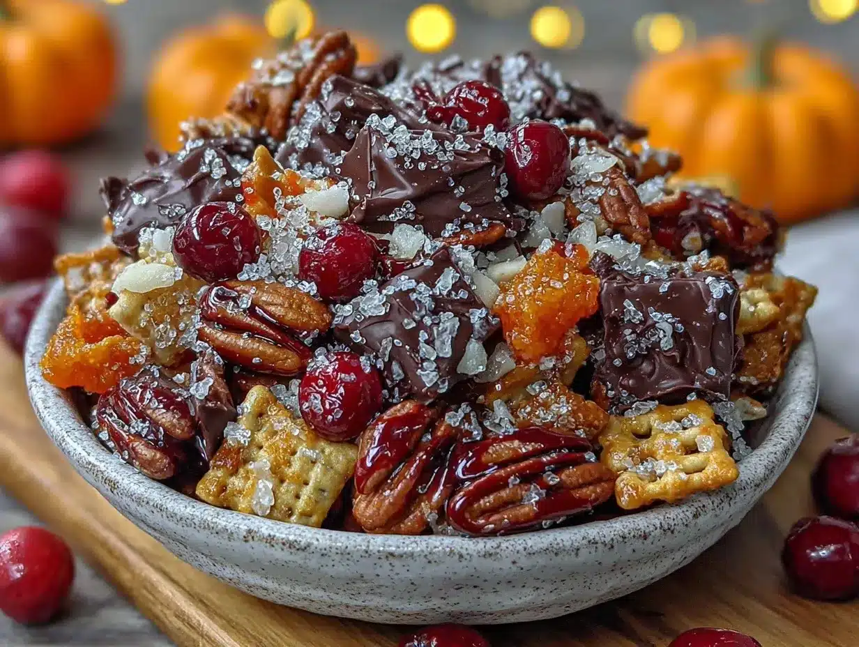 Halloween Harvest Snack Mix preparation steps