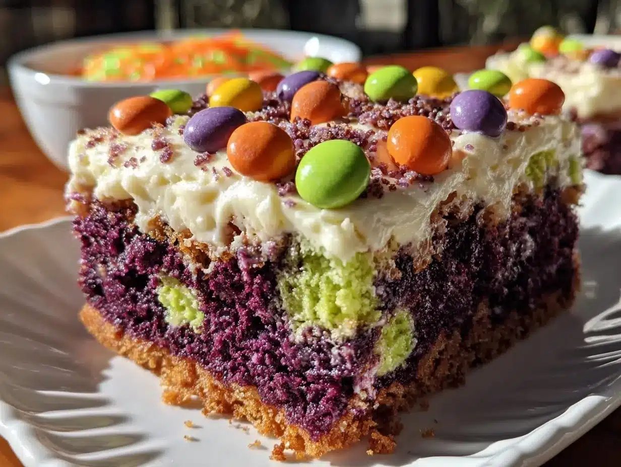 Halloween poke cake preparation steps