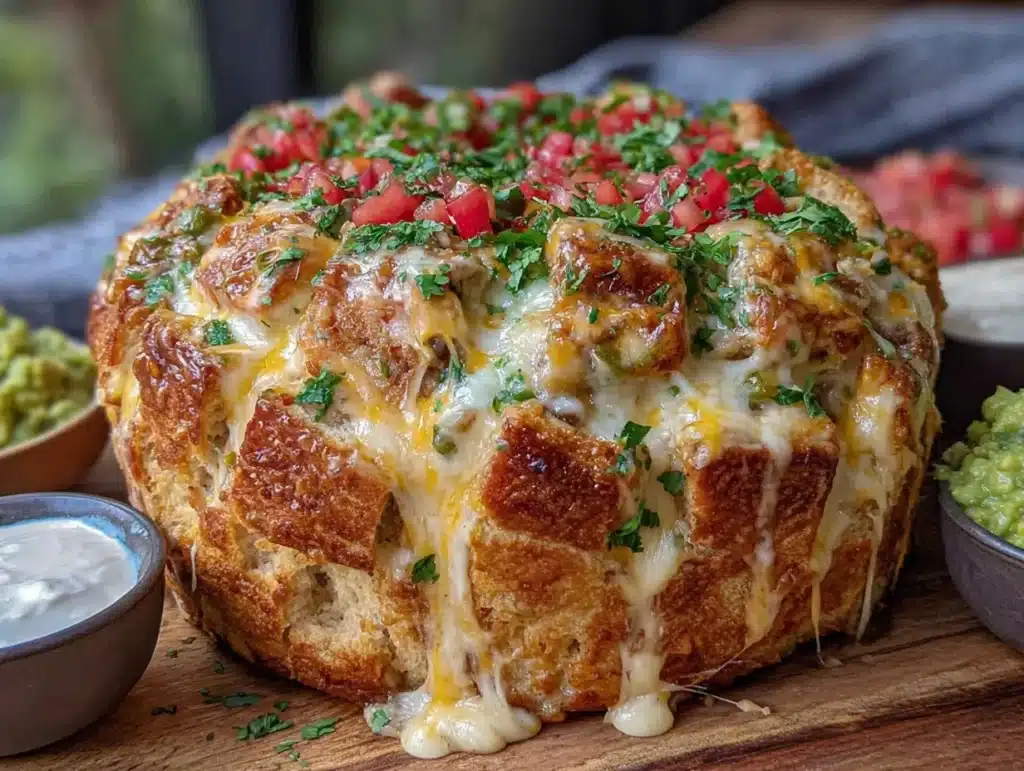 loaded cheesy taco bread - featured image