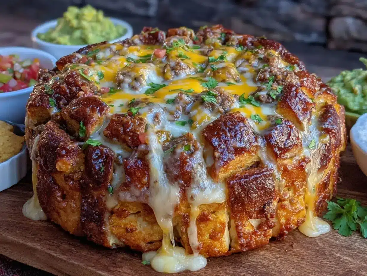 loaded cheesy taco bread preparation steps