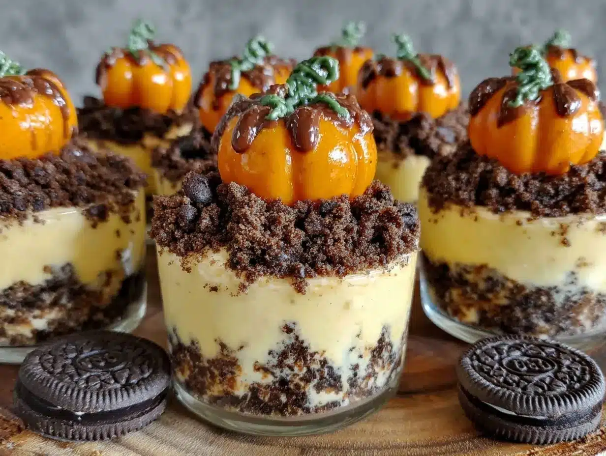 pumpkin patch dirt cups preparation steps