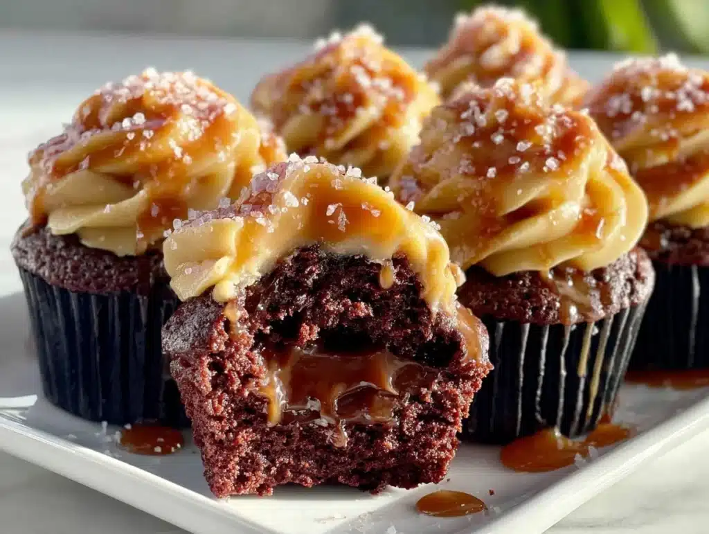 salted caramel cupcakes - featured image