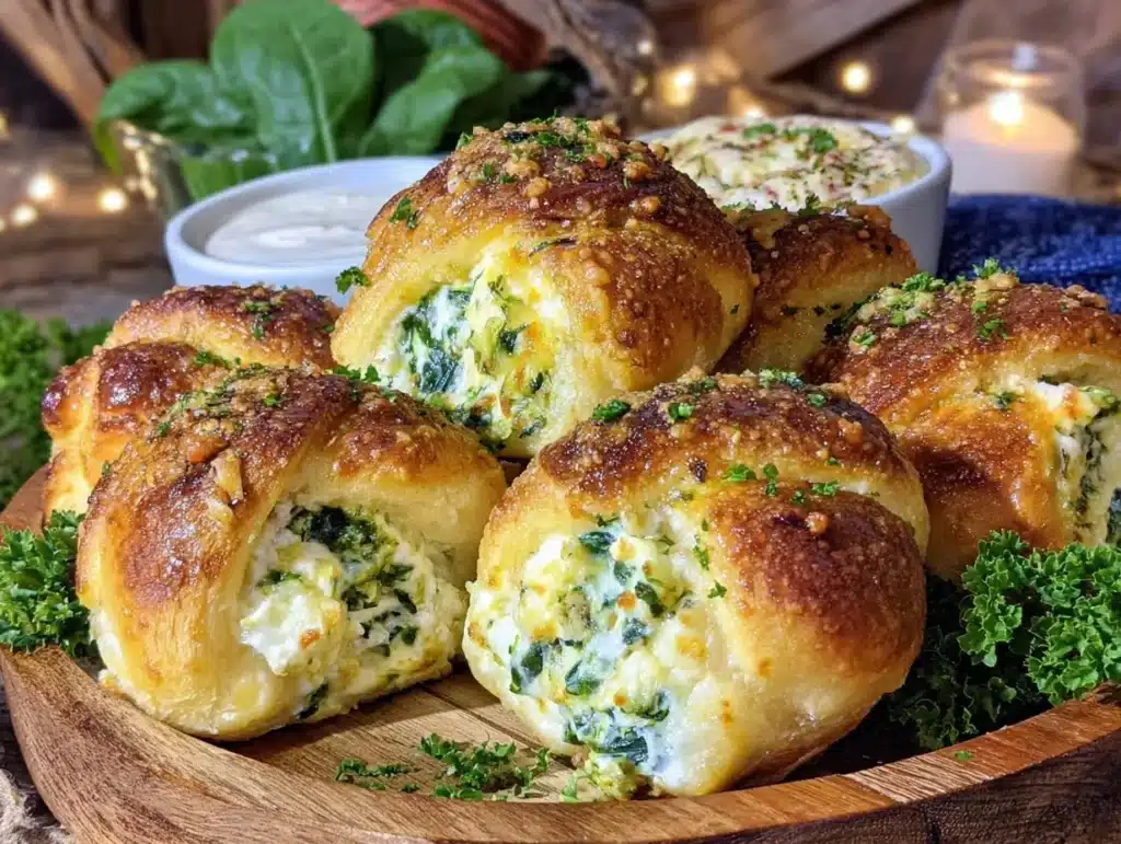 spinach and artichoke crescent rolls - featured image