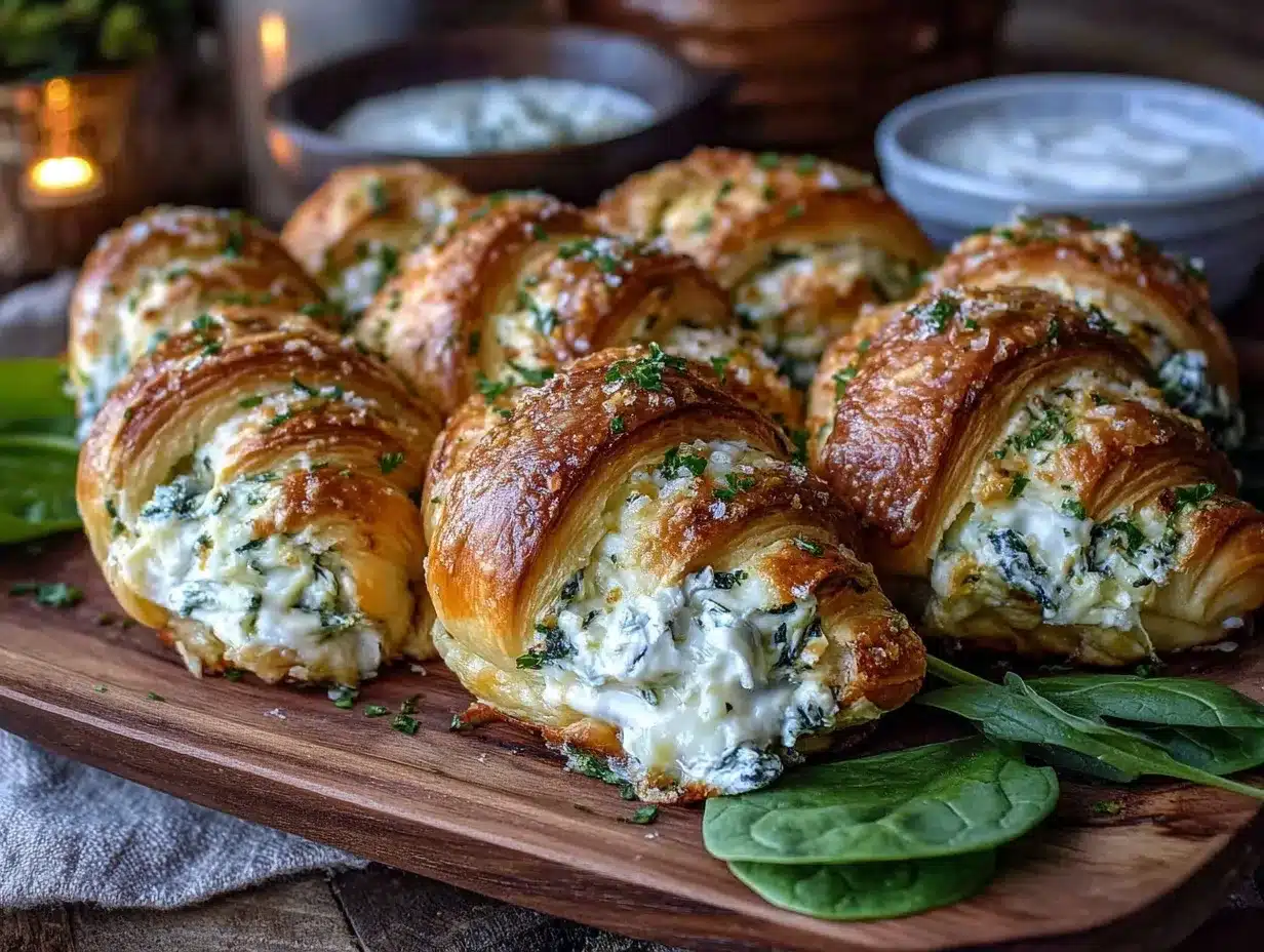 spinach and artichoke crescent rolls preparation steps