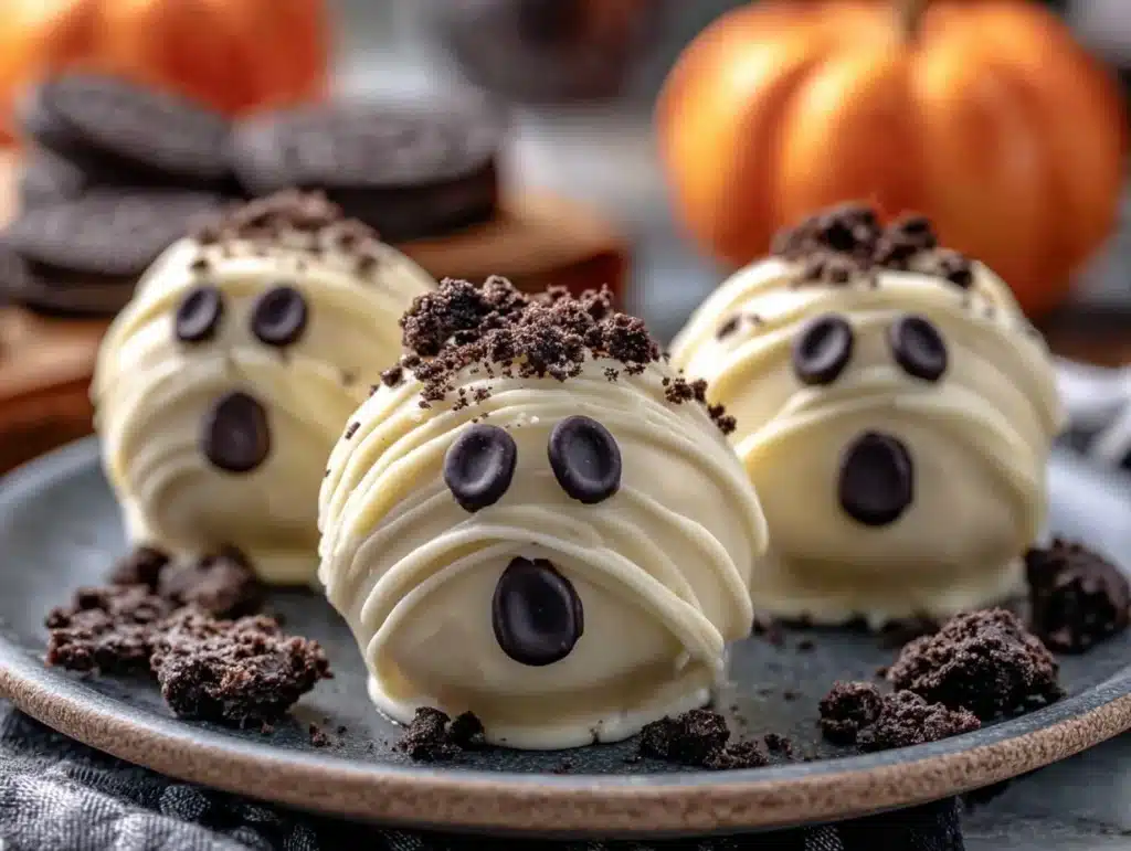 Spooky Ghost Oreo Truffles - featured image