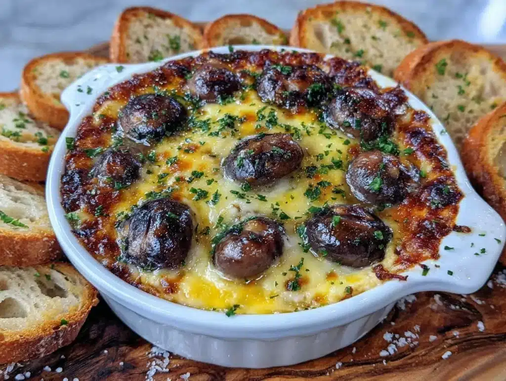 stuffed mushroom dip - featured image