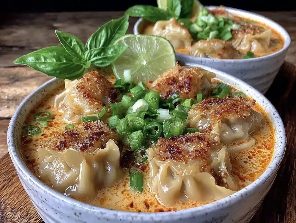 Thai Red Curry Dumpling Soup preparation steps