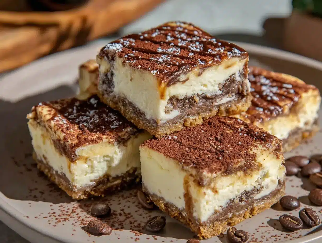 tiramisu cheesecake bars preparation steps