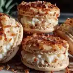toasted coconut cream pie macarons - featured image