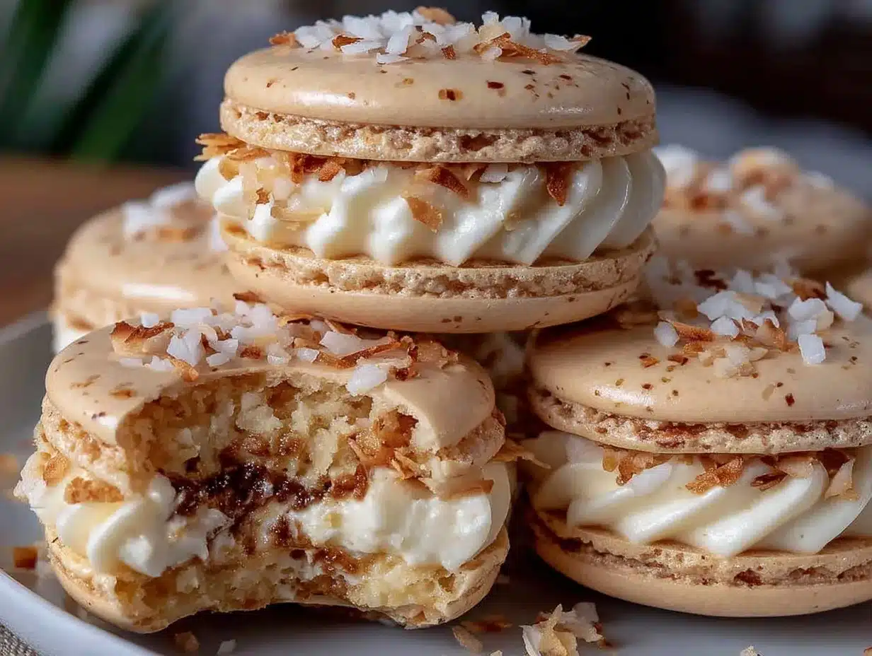 toasted coconut cream pie macarons preparation steps