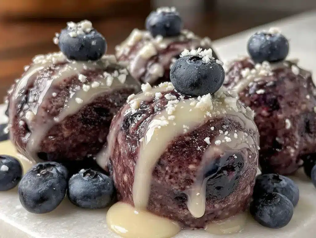 blueberry cheesecake protein bites - featured image