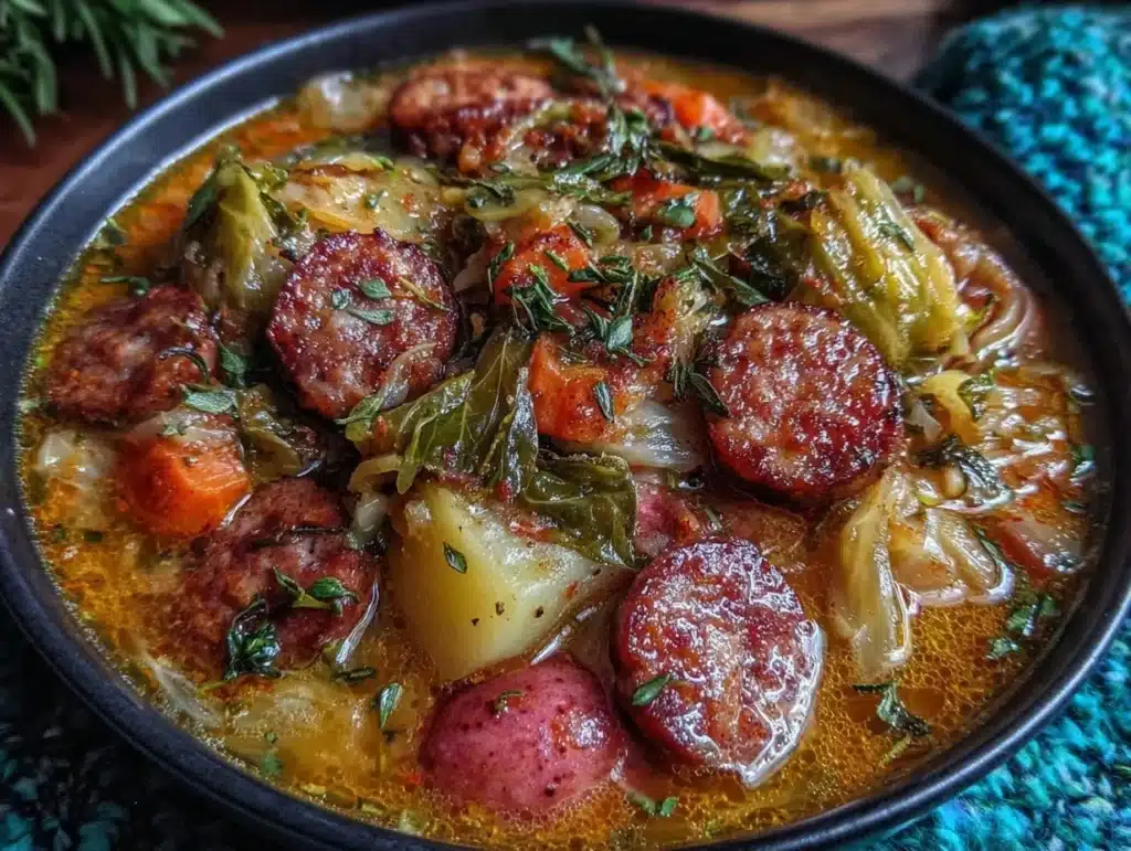 cabbage sausage soup - featured image