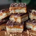 chocolate caramel shortbread bars - featured image