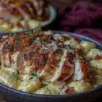 creamy asiago chicken gnocchi - featured image