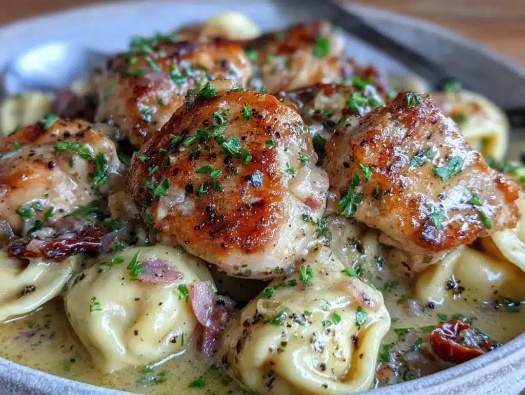 creamy chicken tortellini - featured image