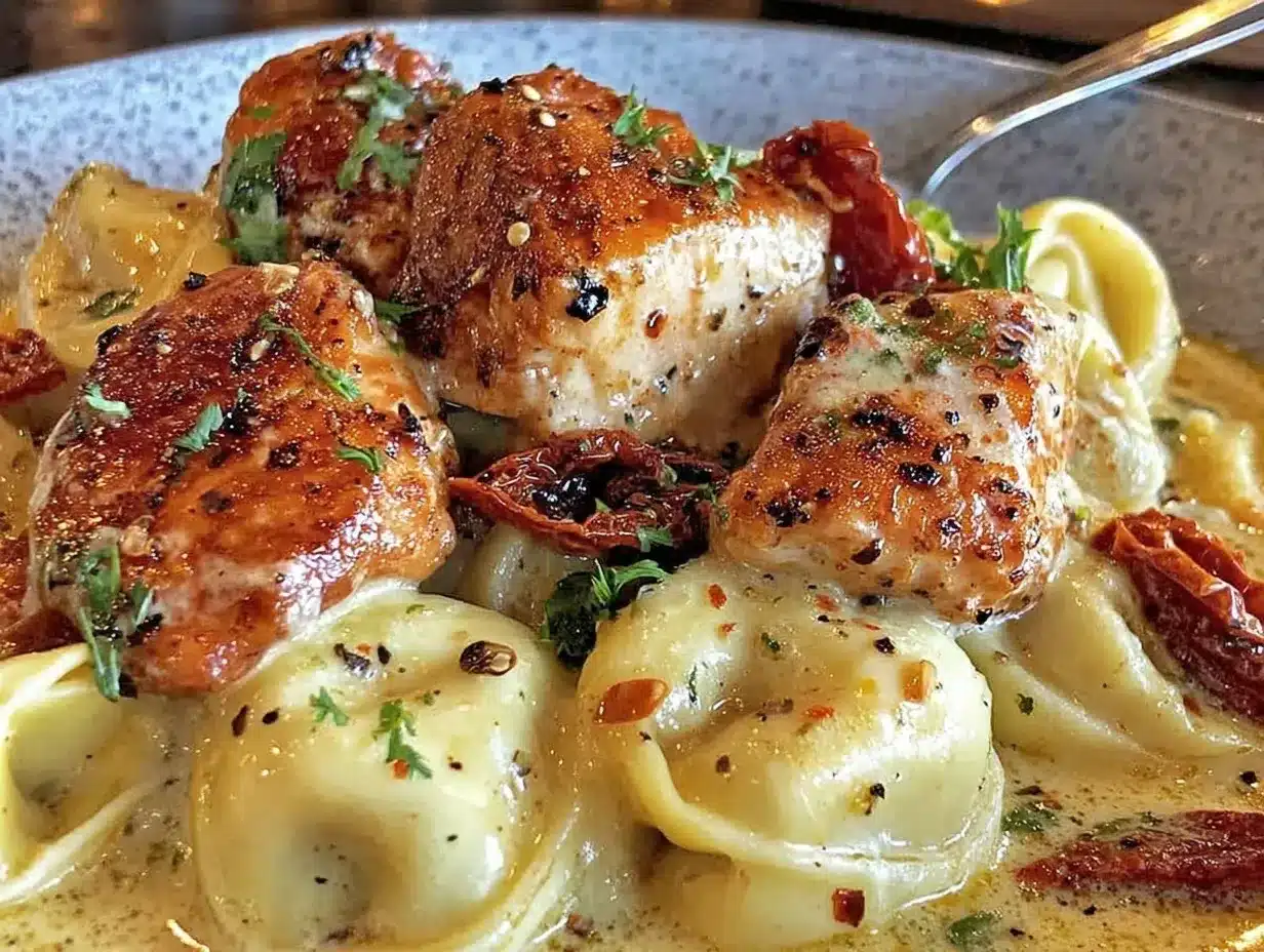 creamy chicken tortellini preparation steps
