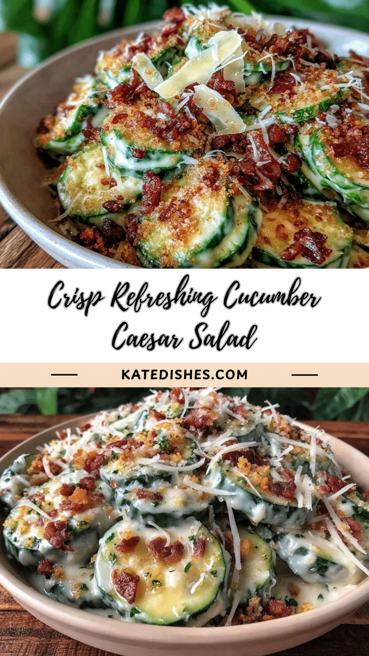 creamy cucumber Caesar salad recipe