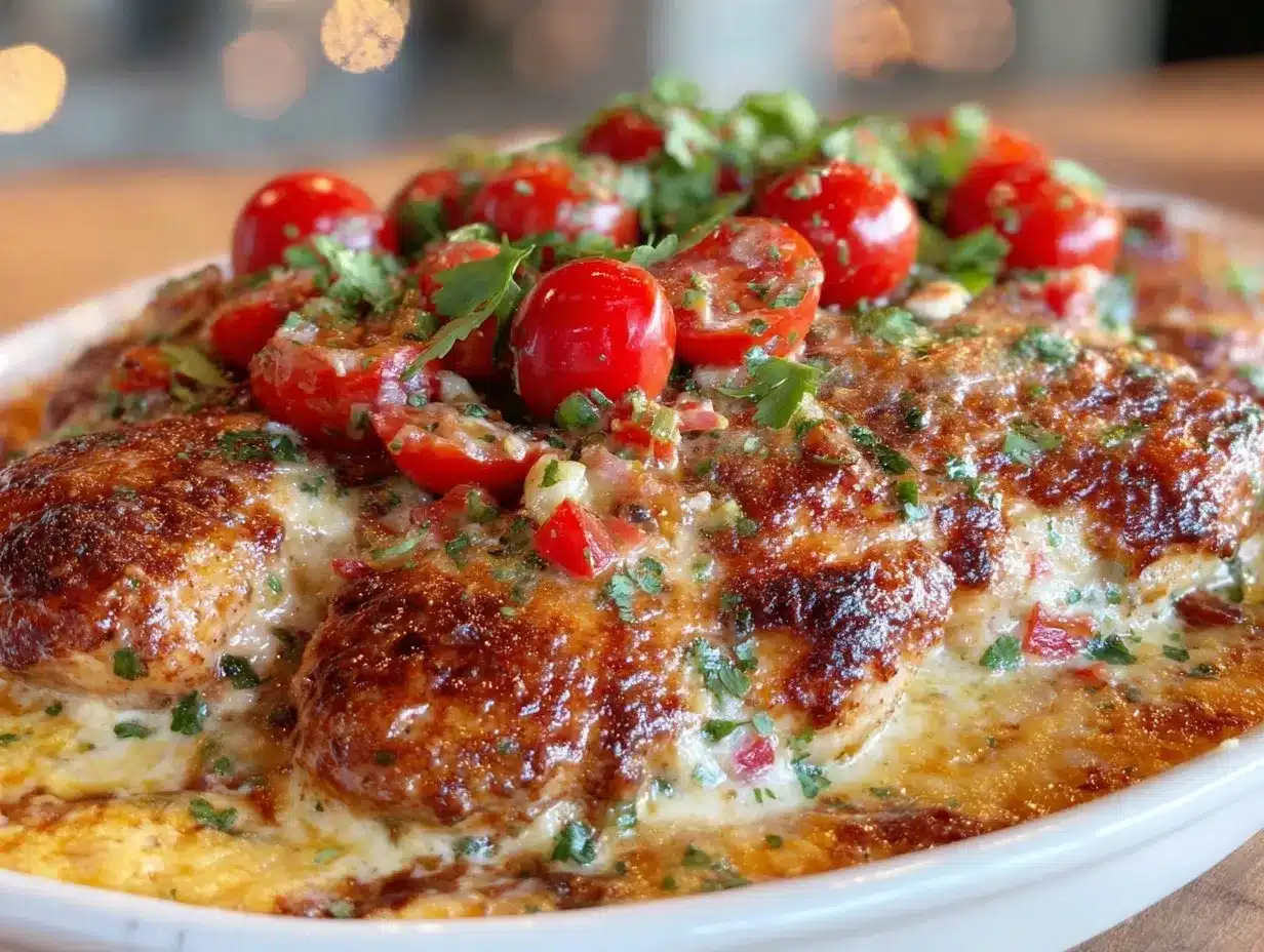 creamy queso chicken and rice bake preparation steps