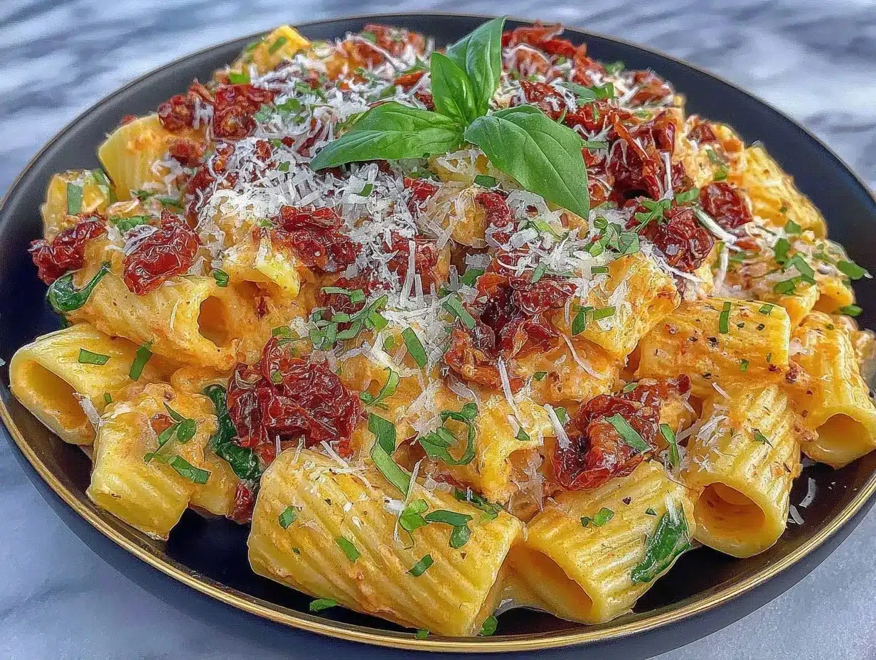 creamy sun-dried tomato pasta preparation steps