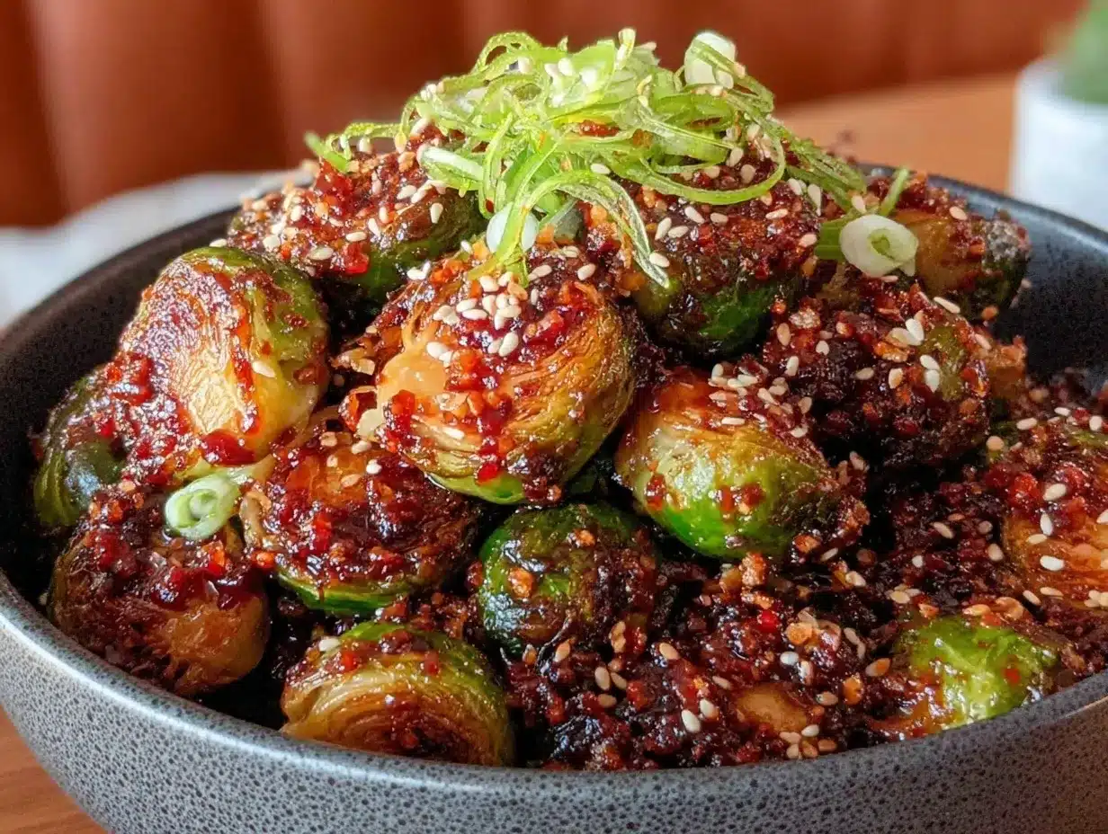 crispy sweet chili brussels sprouts preparation steps