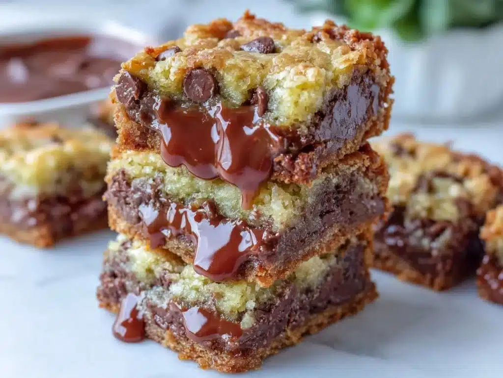gooey chocolate chip caramel bars - featured image