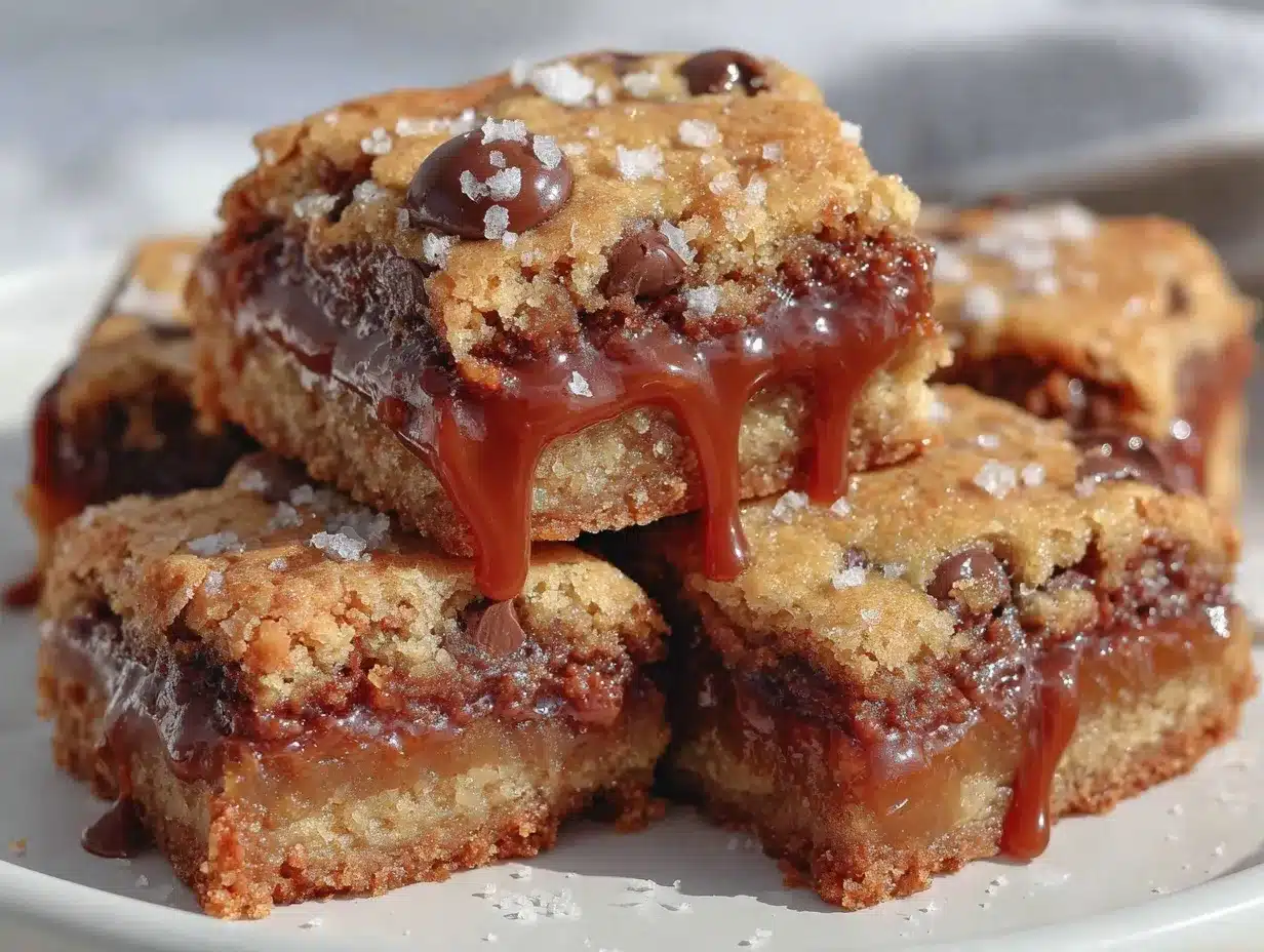 gooey chocolate chip caramel bars preparation steps