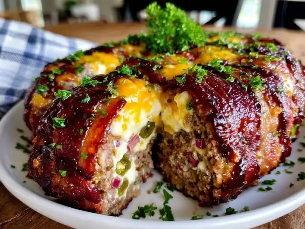 Jalapeno Popper Stuffed Meatloaf - featured image