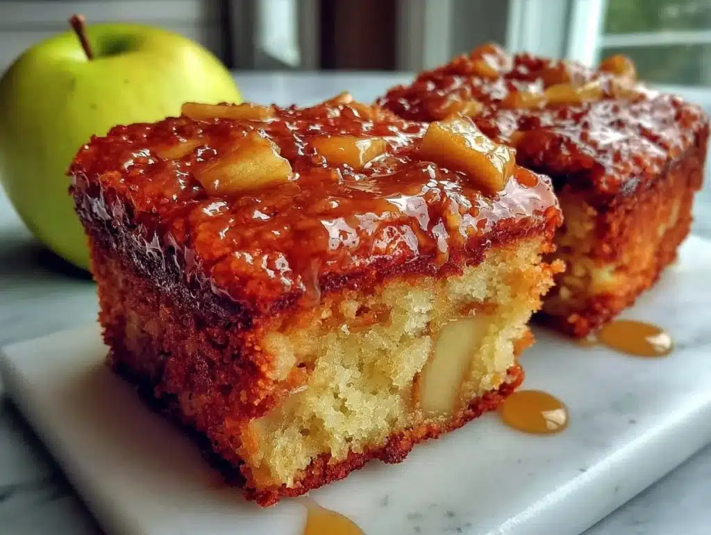 maple glazed apple blondies - featured image