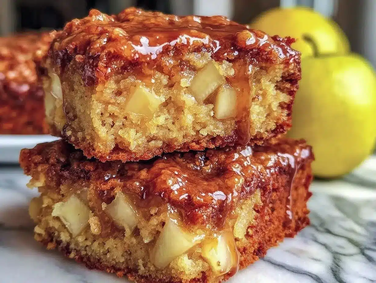 maple glazed apple blondies preparation steps