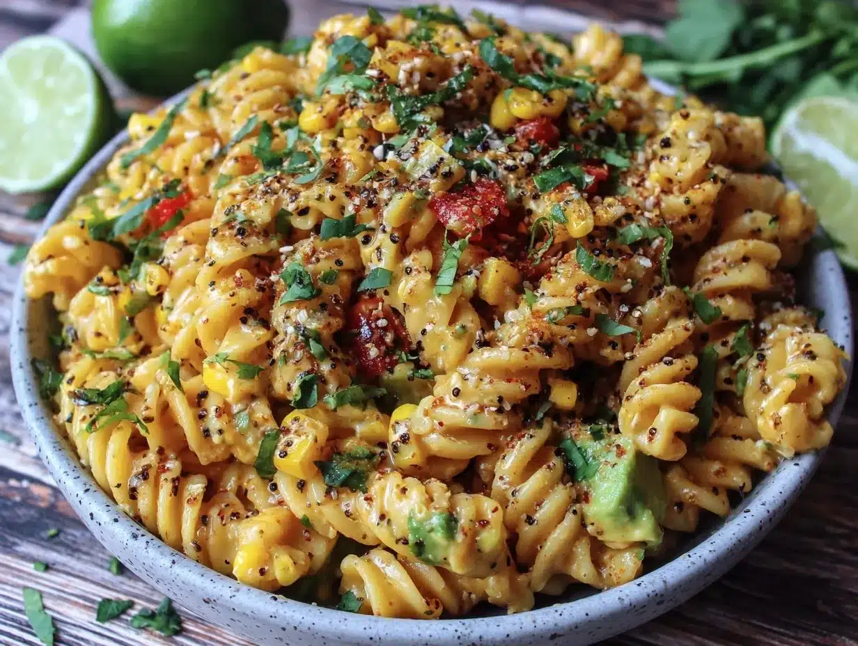 Mexican Street Corn Pasta Salad preparation steps