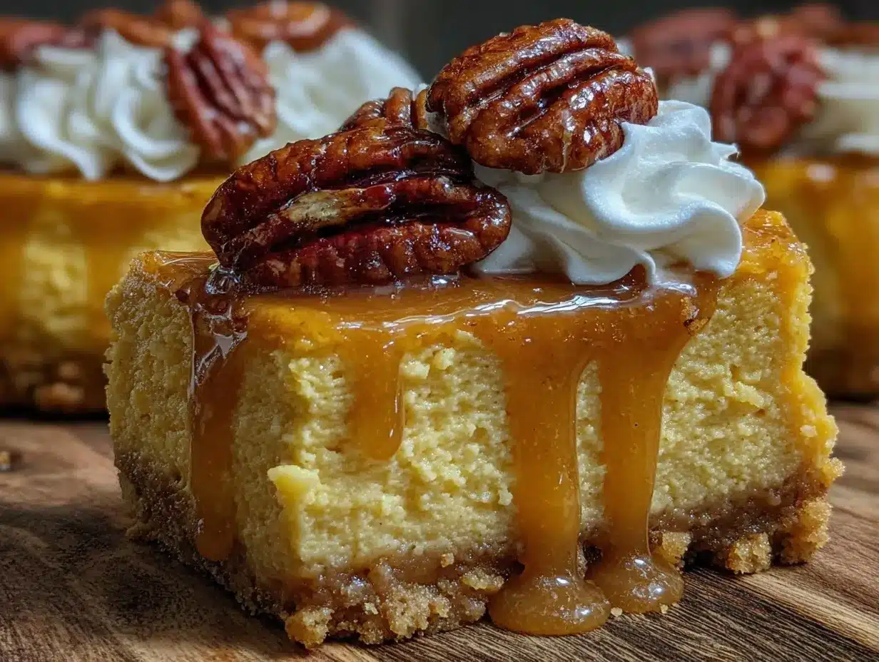pecan caramel pumpkin cheesecake preparation steps